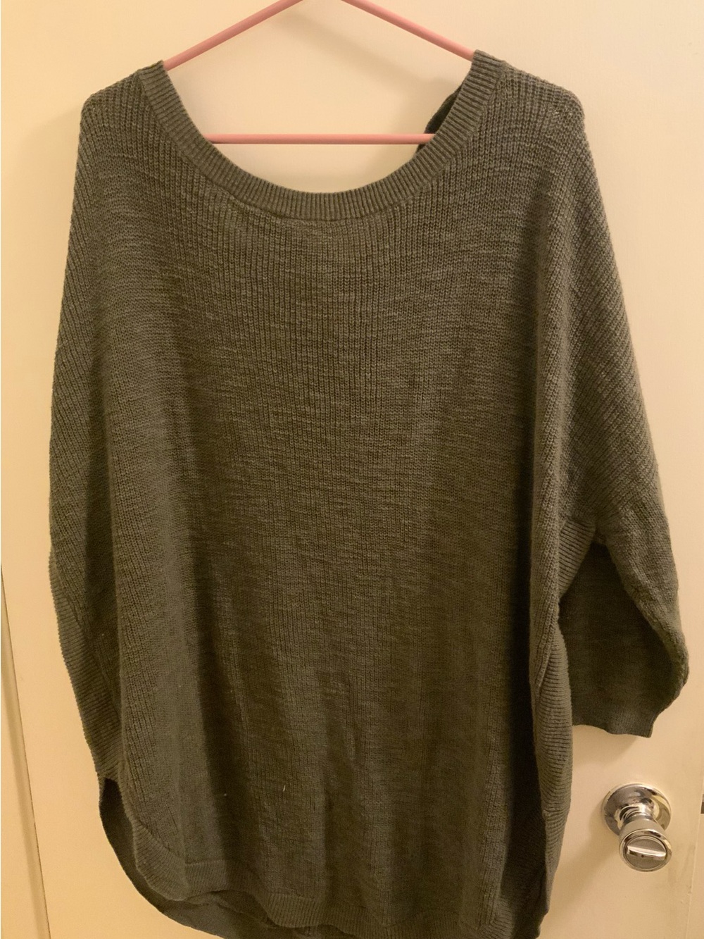 Express Olive Crewneck Knit Sweater